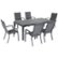 Alt View Zoom 19. Hanover - Naples 7-Piece Outdoor Dining Set with 6 Padded Sling Chairs and Expandable Dining Table - Gray/Gray.