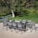 Left. Hanover - Cameron 11-Piece Expandable Dining Set with 10 Sling Dining Chairs and a 40" x 94" Table - Gray/Gray.