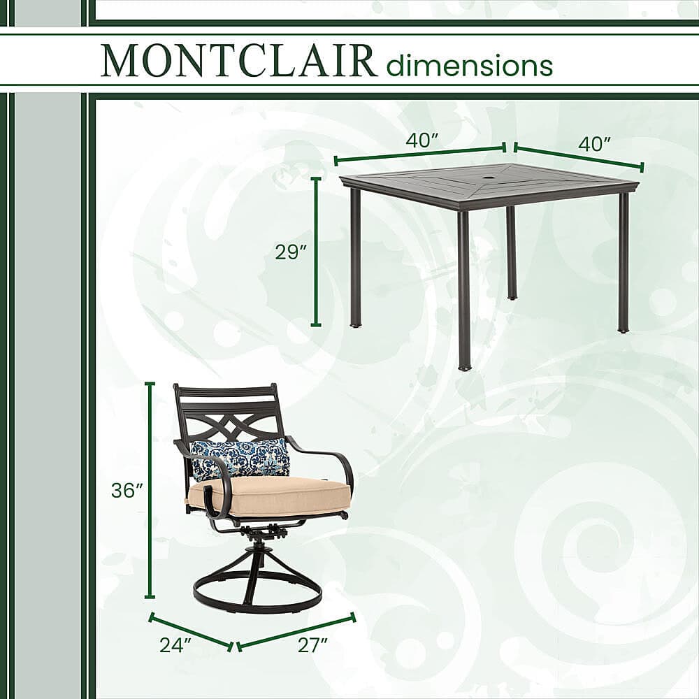 Left View: Hanover - Strathmere 6-Piece Lounge Set - Brown/Green