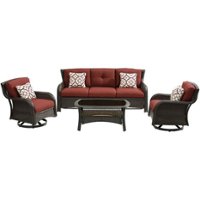 Hanover - Strathmere 4-Piece Lounge Set - Brown/Red - Front_Zoom