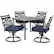 Alt View 18. Hanover - Montclair 5-Piece Patio Dining Set with 4 Swivel Rockers and a 40-Inch Square Table - Navy/Brown.