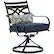 Alt View 20. Hanover - Montclair 5-Piece Patio Dining Set with 4 Swivel Rockers and a 40-Inch Square Table - Navy/Brown.