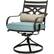 Alt View 16. Hanover - Montclair 5-Piece Patio Dining Set with 4 Swivel Rockers and a 40-Inch Square Table - Ocean Blue/Brown.