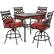 Angle. Hanover - Montclair 5-Piece High-Dining Patio Set with 4 Swivel Chairs and a 33-In. Counter-Height Dining Table - Chili Red/Brown.