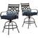 Alt View 15. Hanover - Montclair 5-Piece High-Dining Patio Set with 4 Swivel Chairs and a 33-In. Counter-Height Dining Table - Navy/Brown.