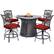 Front. Hanover - Traditions 5-Piece High-Dining Set with Fire Pit Table - Red/Bronze.