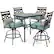 Angle. Hanover - Montclair 5-Piece High-Dining Patio Set with 4 Swivel Chairs and a 33-In. Counter-Height Dining Table - Ocean Blue/Brown.
