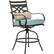Alt View 19. Hanover - Montclair 5-Piece High-Dining Patio Set with 4 Swivel Chairs and a 33-In. Counter-Height Dining Table - Ocean Blue/Brown.