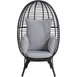 Mod Furniture - Poppy Stationary Egg Chair - Grey/Grey - Front_Zoom