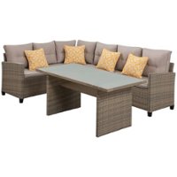 Mod Furniture - Amelia 3-Piece Sectional Deep Seating Set with Chow Table - Grey - Front_Zoom