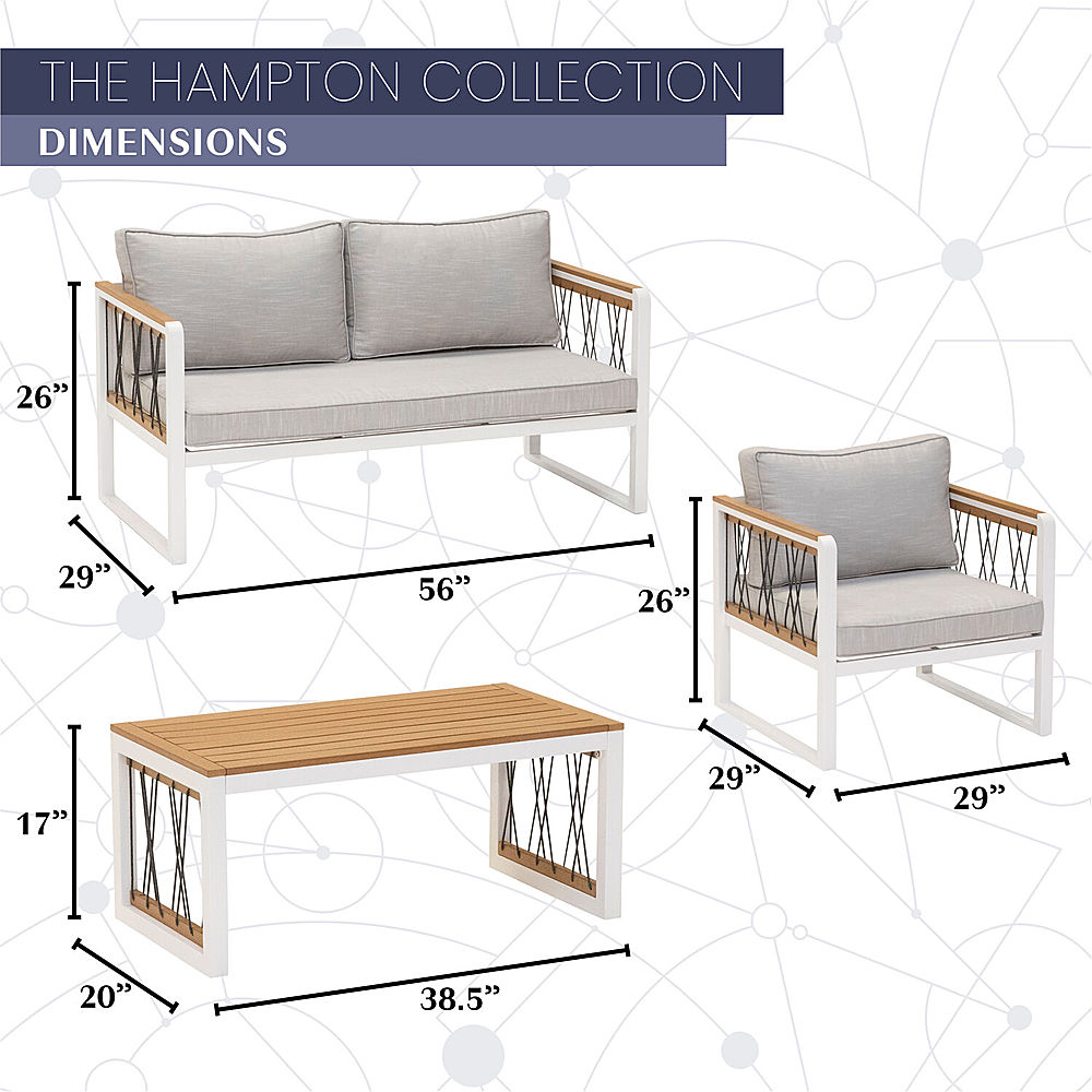 Best Buy: Mod Furniture Hampton 5pc Set: 2 Rope Chairs, Loveseat, Faux ...