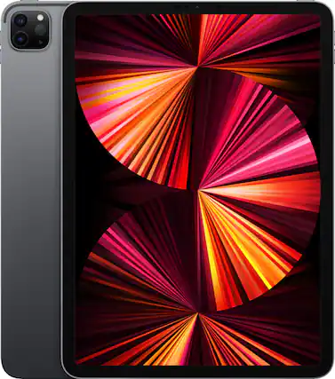 Front. Apple - Geek Squad Certified Refurbished 11-Inch iPad Pro with Wi-Fi - 512GB - Space Gray.