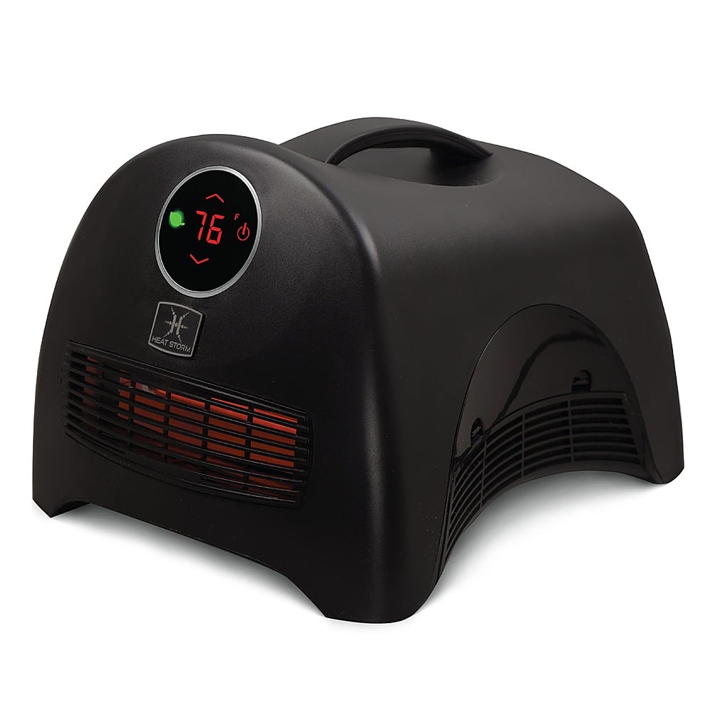 Left View: EnergyWise - 1500 Watt Portable Infrared Heater - BLACK