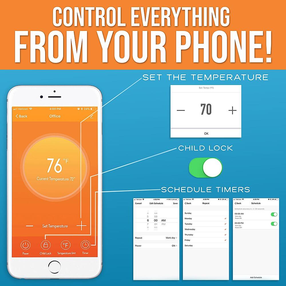 Alt View 12. Heat Storm - 1,000 Watt Wi-Fi Indoor Smart Heater - WHITE.