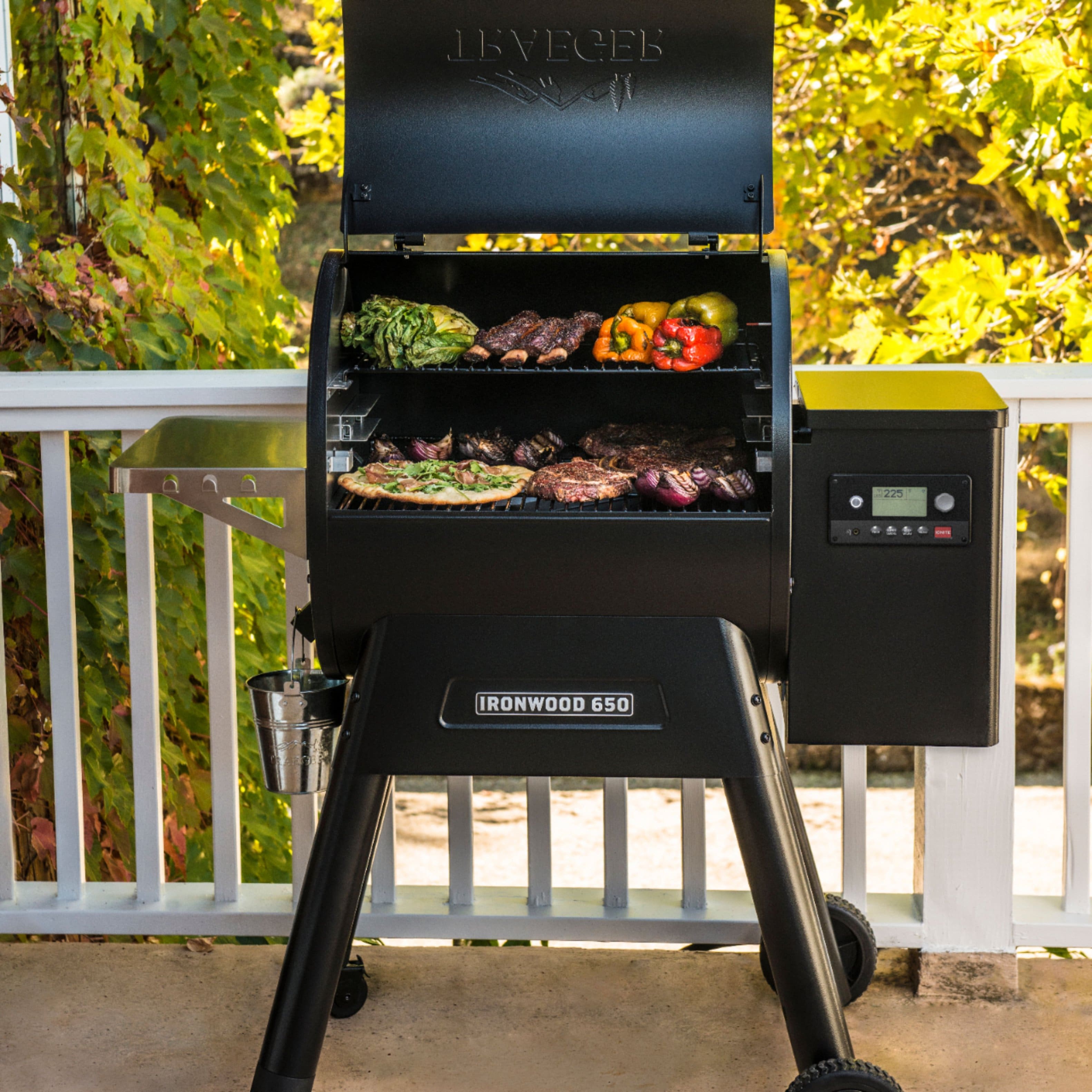 Alt View 14. Traeger Grills - Ironwood 650 Pellet Grill and Smoker with WiFire - Black.