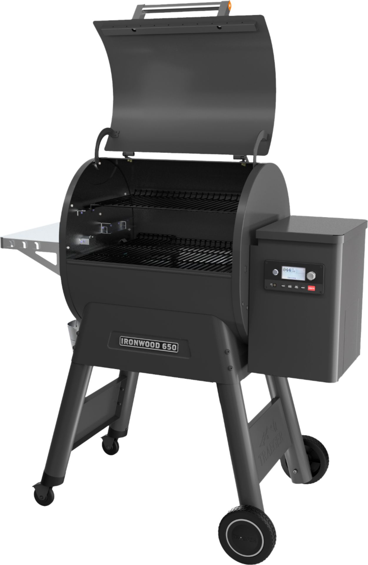 Left View: Pit Boss - Navigator Wood Pellet Grill with Grill Cover - Black