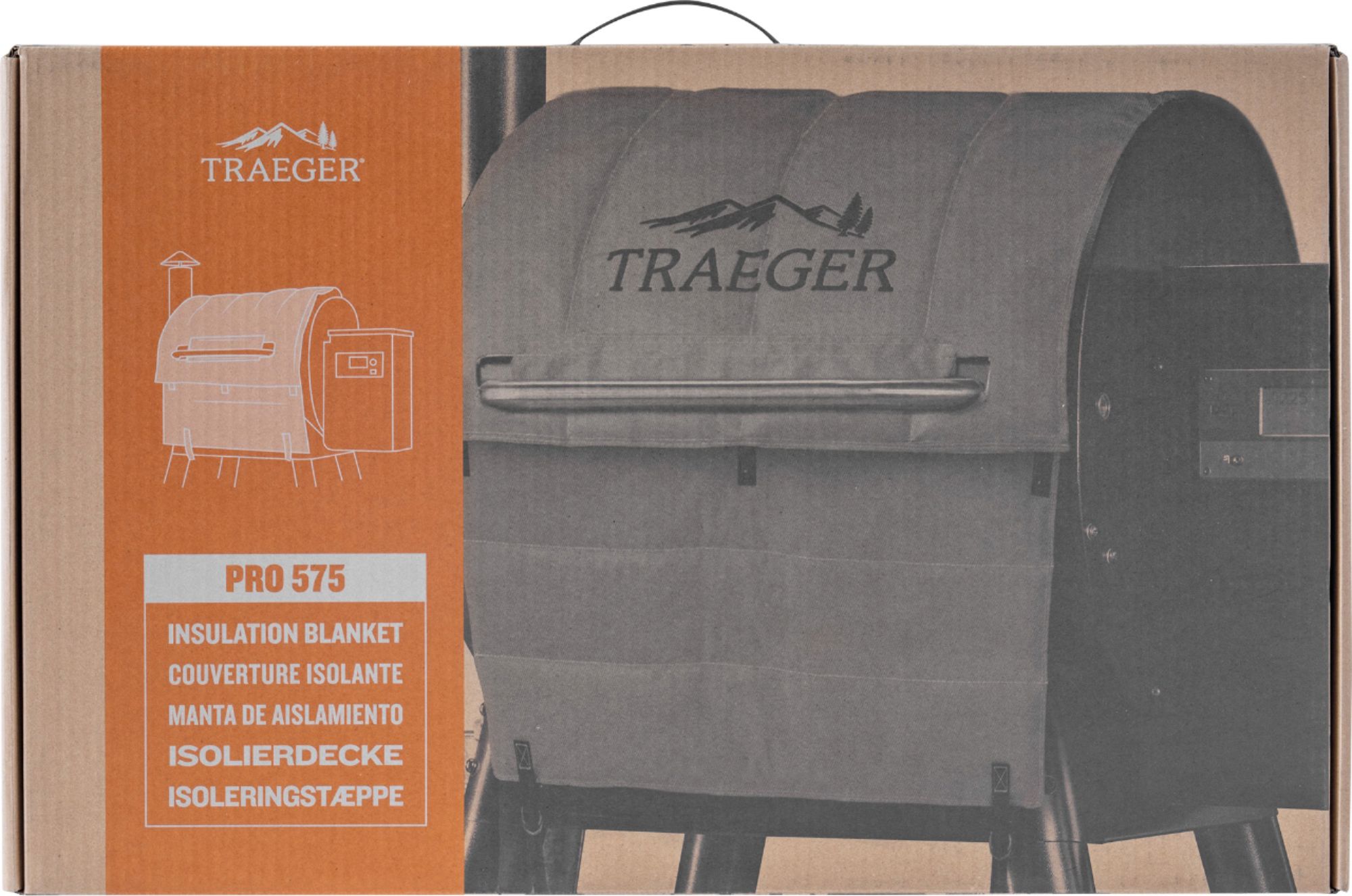 Left View: Traeger Grills - Pro 22/Pro 575 Grill Insulation Blanket - Gray