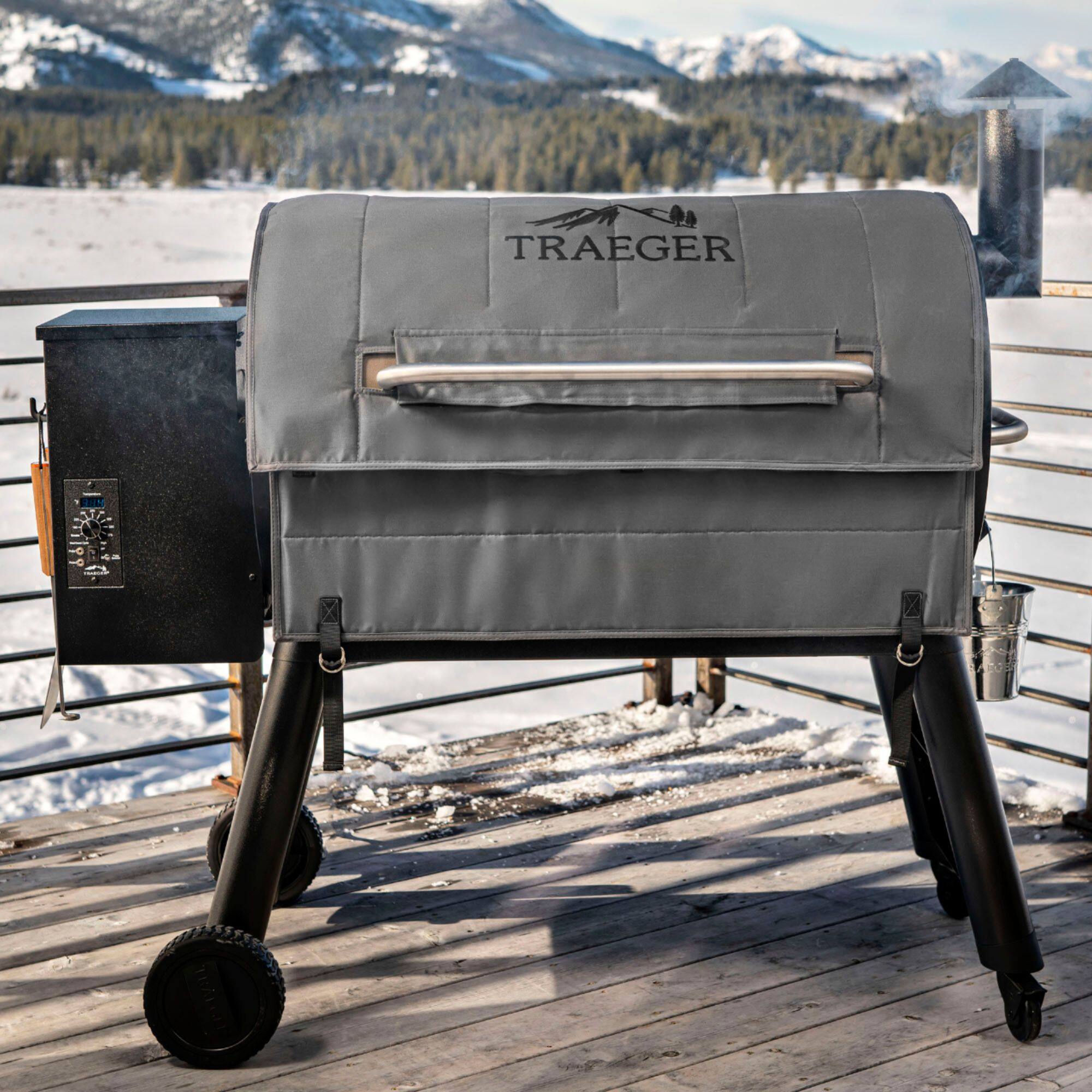 Alt View 12. Traeger Grills - Pro 34 Grill Insulation Blanket - Gray.