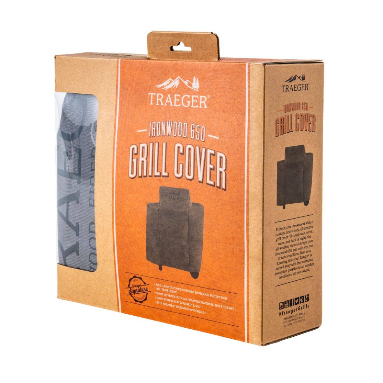 Alt View 11. Traeger Grills - Ironwood 650 Full-Length Grill Cover - Gray.