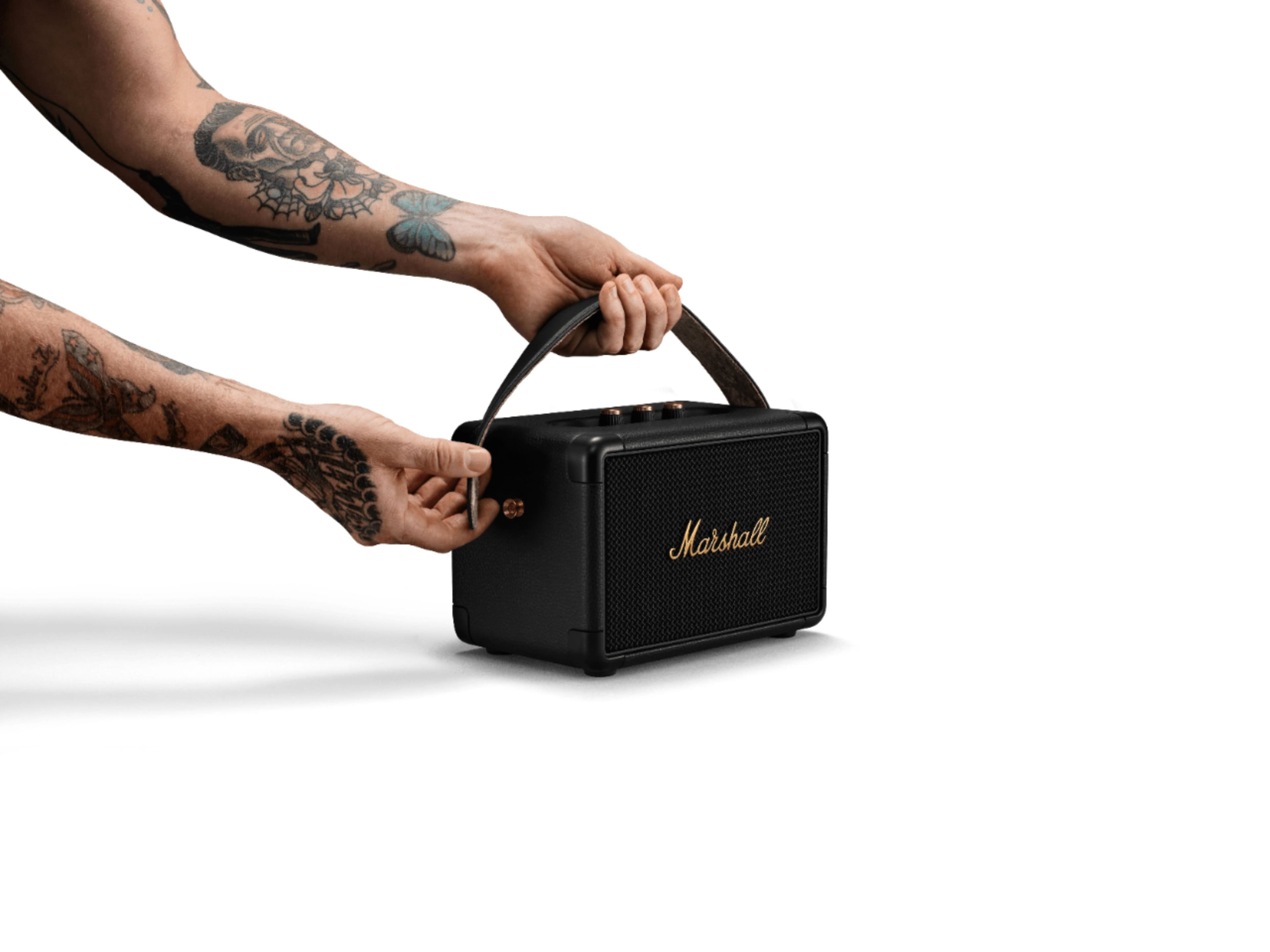 Alt View 16. Marshall - Kilburn II Portable Bluetooth Speaker - Black and Brass.