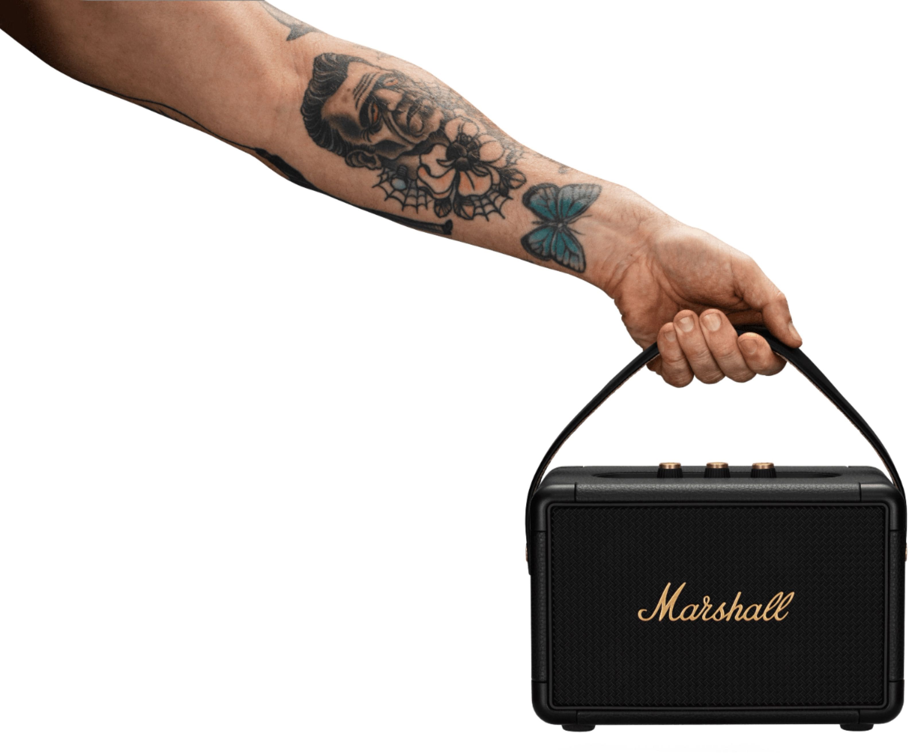 Alt View 17. Marshall - Kilburn II Portable Bluetooth Speaker - Black and Brass.