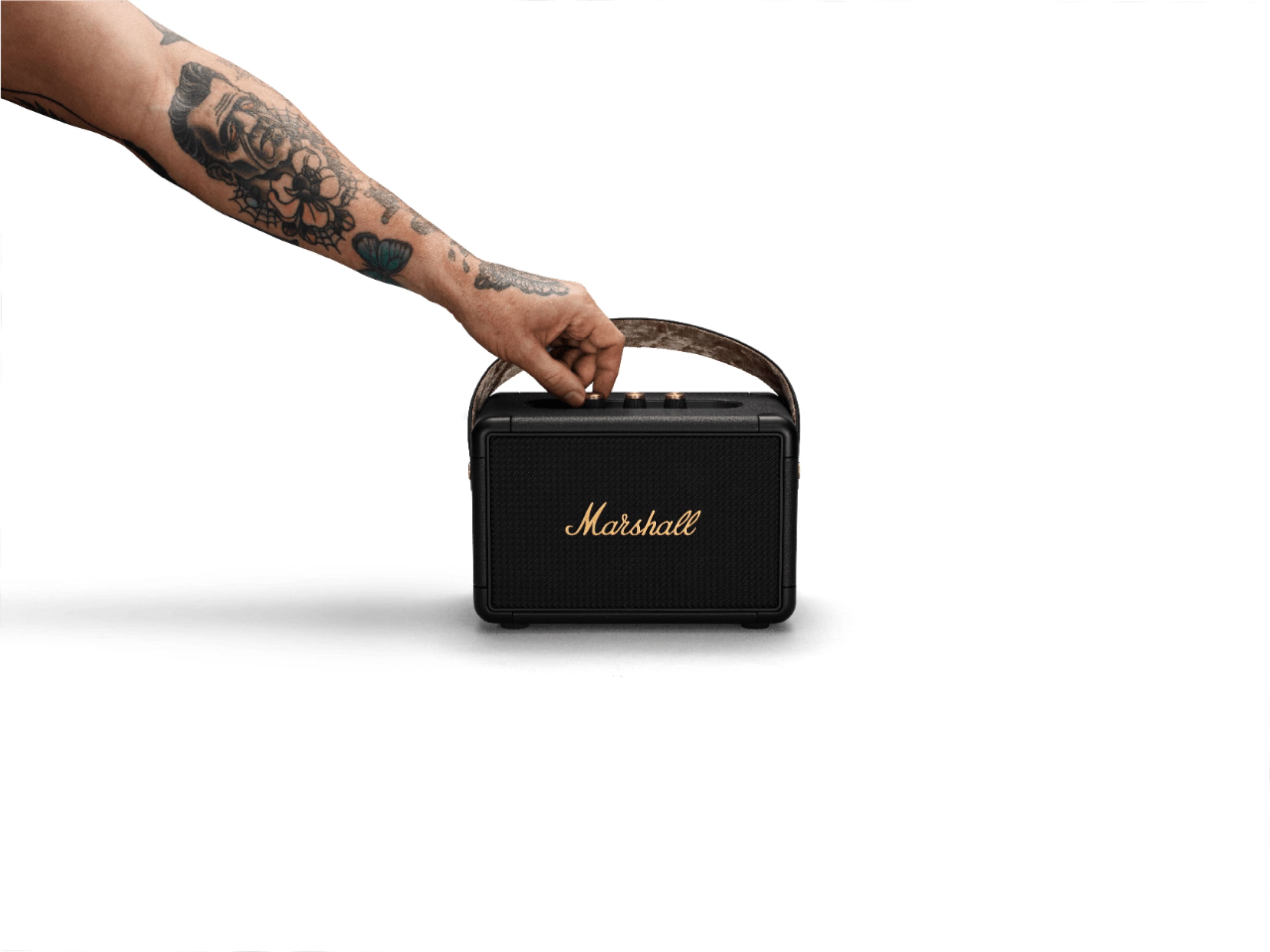 Alt View 18. Marshall - Kilburn II Portable Bluetooth Speaker - Black and Brass.