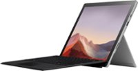 Microsoft - Geek Squad Certified Refurbished Surface Pro 7 - 12.3" Touch Screen - Intel Core i3 - 4GB Memory - 128GB SSD - Platinum with Black Type Cover - Front_Zoom