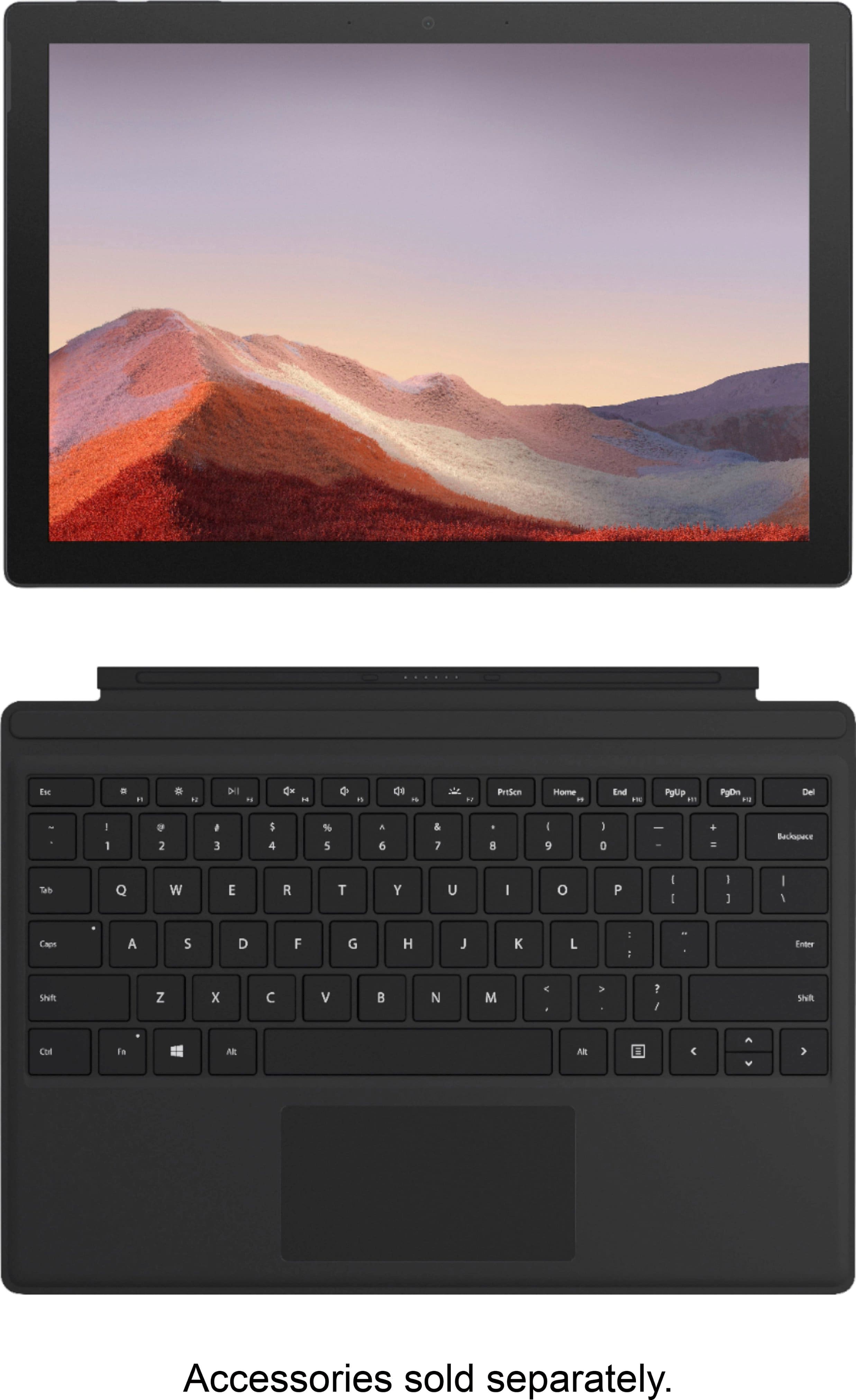 Alt View 13. Microsoft - Geek Squad Certified Refurbished Surface Pro 7 - 12.3" Touch Screen - 256GB SSD with Black Type Cover - Matte Black.