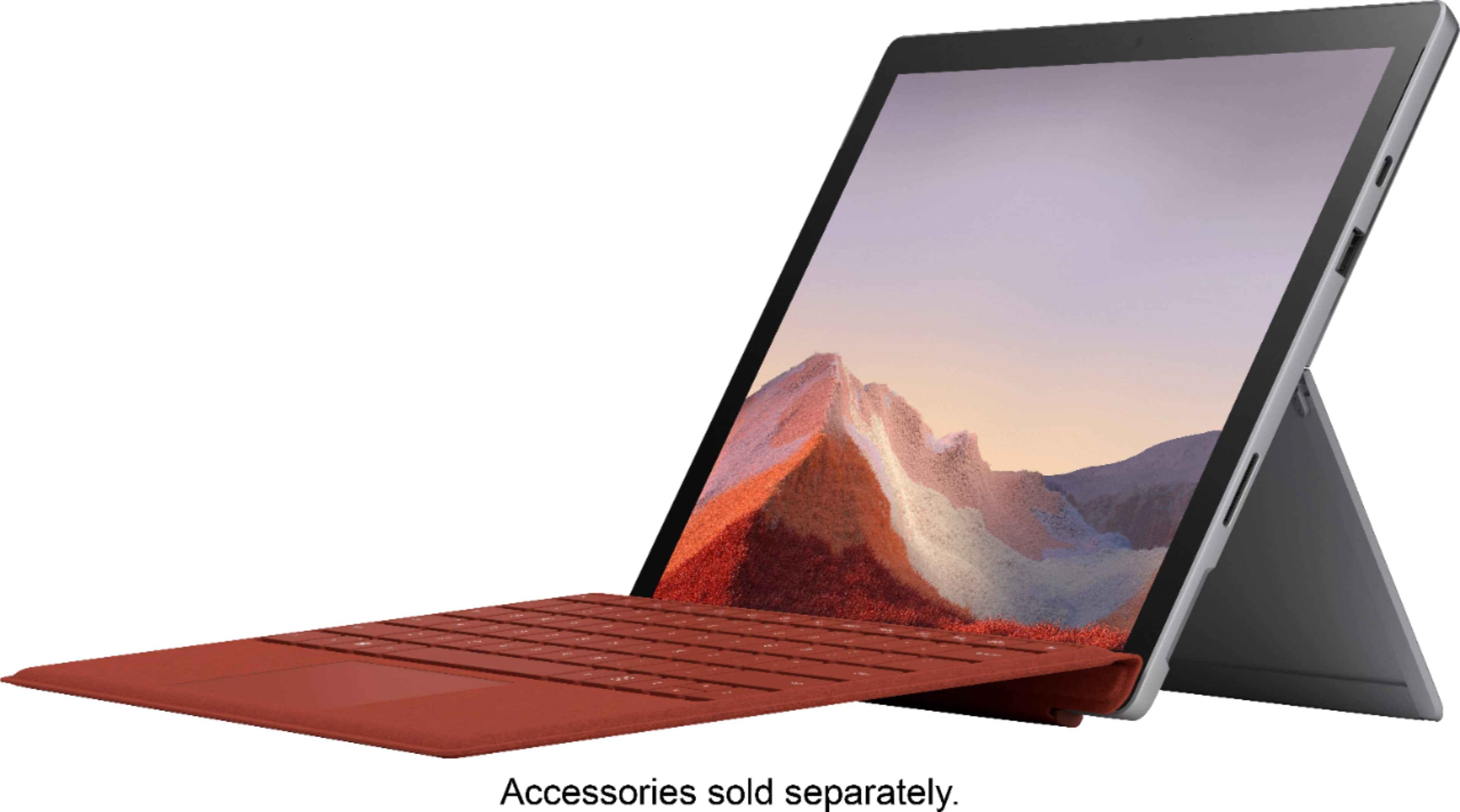 Front. Microsoft - Geek Squad Certified Refurbished Surface Pro 7 - 12.3" Touch Screen - 512GB SSD - Platinum.