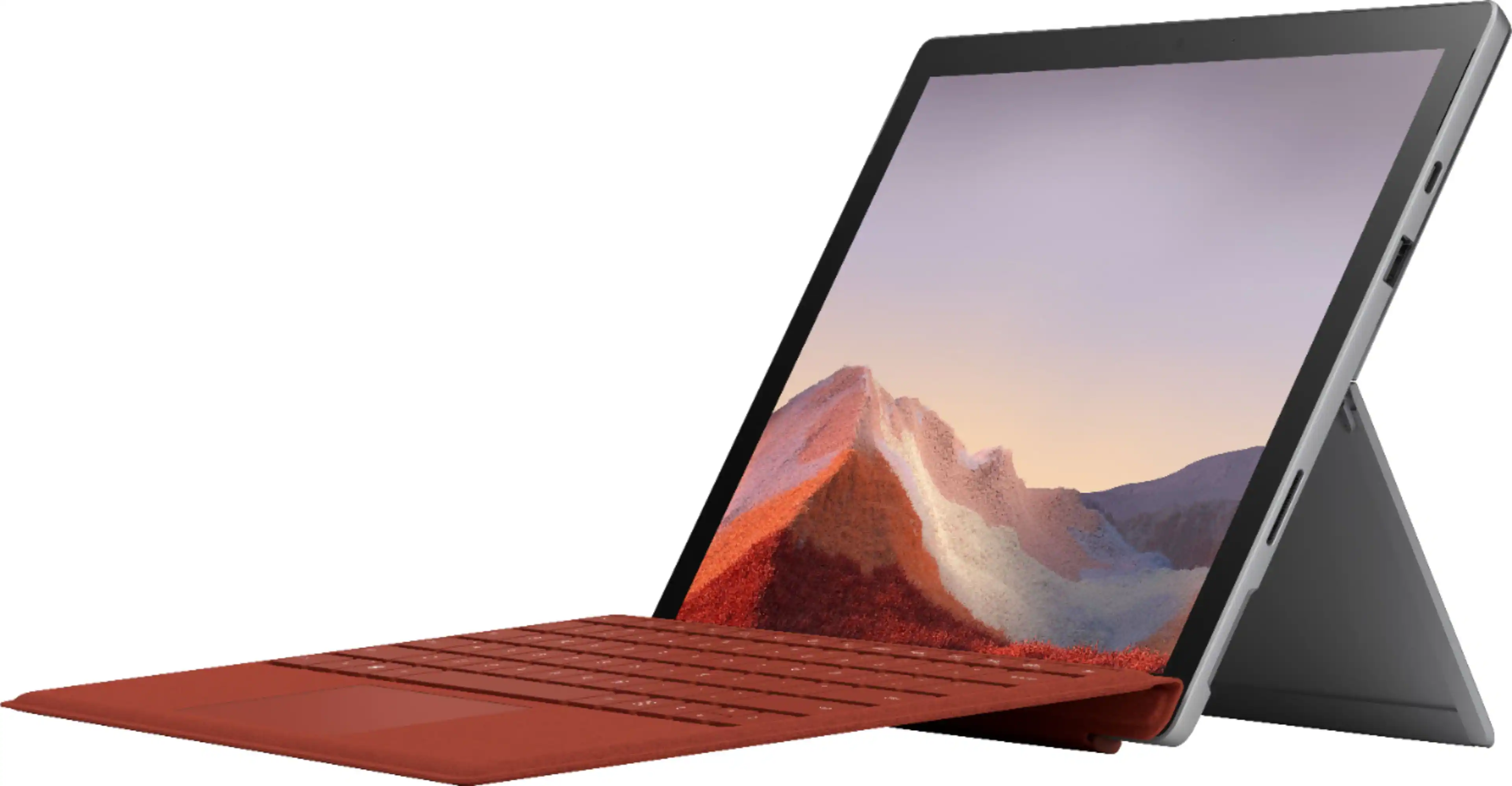 Front. Microsoft - Geek Squad Certified Refurbished Surface Pro 7 - 12.3" Touch Screen - Intel Core i3 - 4GB Memory - 128GB SSD - PLATINUM.
