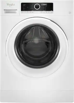 Front. Whirlpool - 1.9 Cu. Ft. High Efficiency Stackable Front-Load Washer with Detergent Dosing Aid - White.