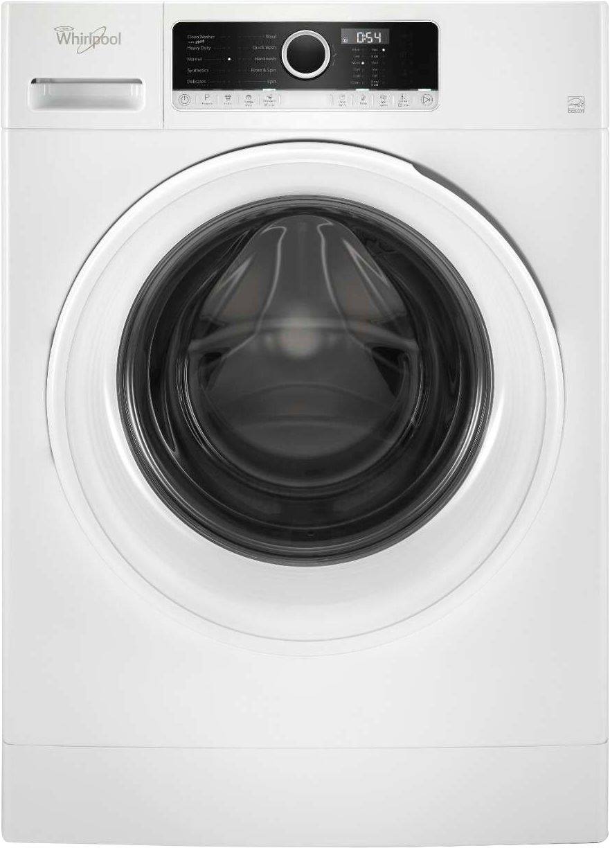 Front. Whirlpool - 1.9 Cu. Ft. High Efficiency Stackable Front-Load Washer with Detergent Dosing Aid - White.