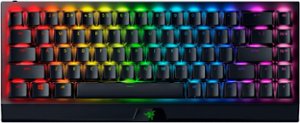 Razer - BlackWidow V3 Mini Hyperspeed Phantom Edition 65% Wireless Mechanical Green Clicky Tactile Switch Gaming Keyboard - Black - Front_Zoom