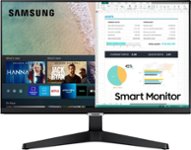 Front. Samsung - AM500 Series 24" IPS LED FHD Smart Tizen Monitor with Streaming TV - Black.