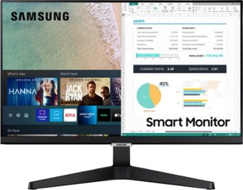 Samsung – AM500 Series 24″ IPS LED FHD Smart Tizen Monitor with Streaming TV – Black