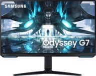 Front. Samsung - Odyssey G7 28" IPS 1ms 4K UHD FreeSync & G-Sync Compatible Gaming Monitor with HDR - Black.