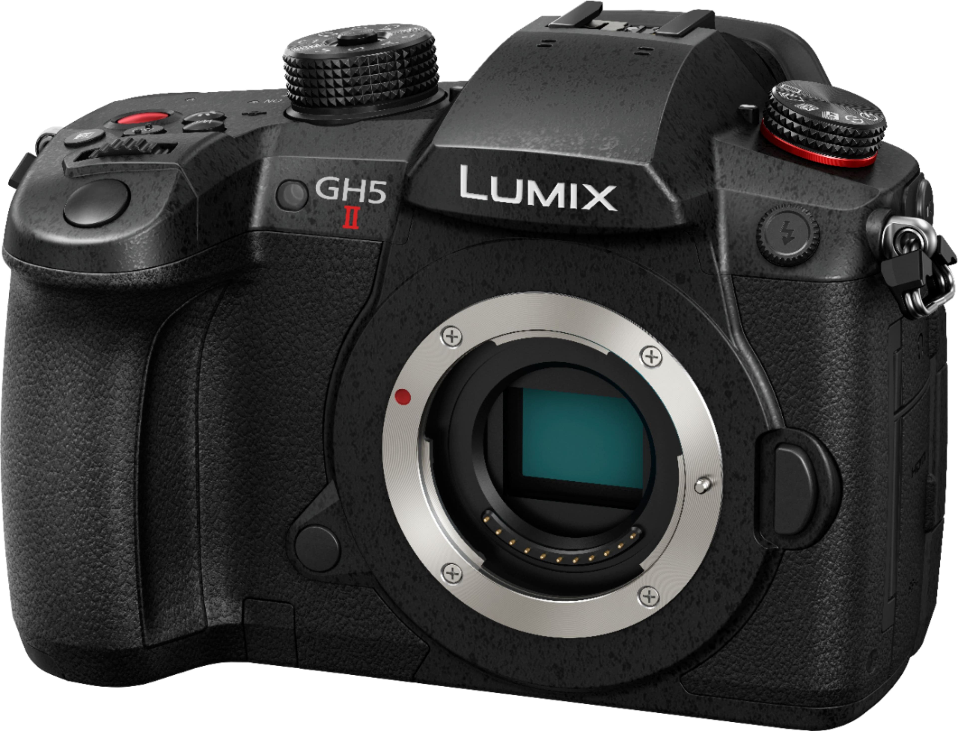 Angle. Panasonic - LUMIX GH5M2 4K Video Mirrorless Camera (Body Only), DC-GH5M2BODY - Black.