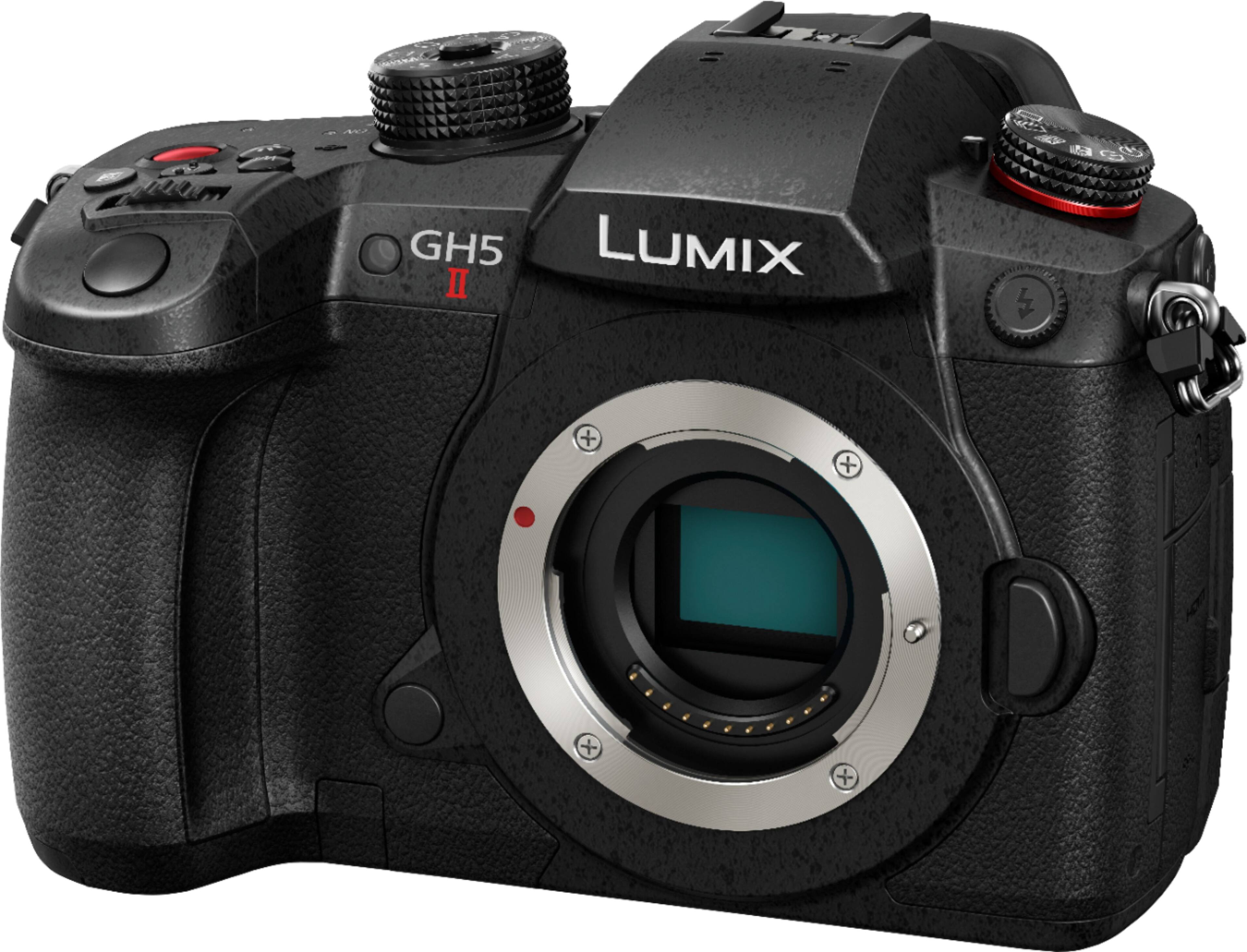 Angle. Panasonic - LUMIX GH5M2 4K Video Mirrorless Camera (Body Only), DC-GH5M2BODY - Black.