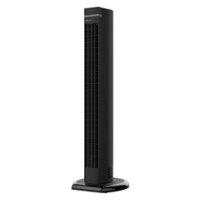 Sharper Image - RISE 40 Oscillating Tower Fan with Remote - Black - Front_Zoom