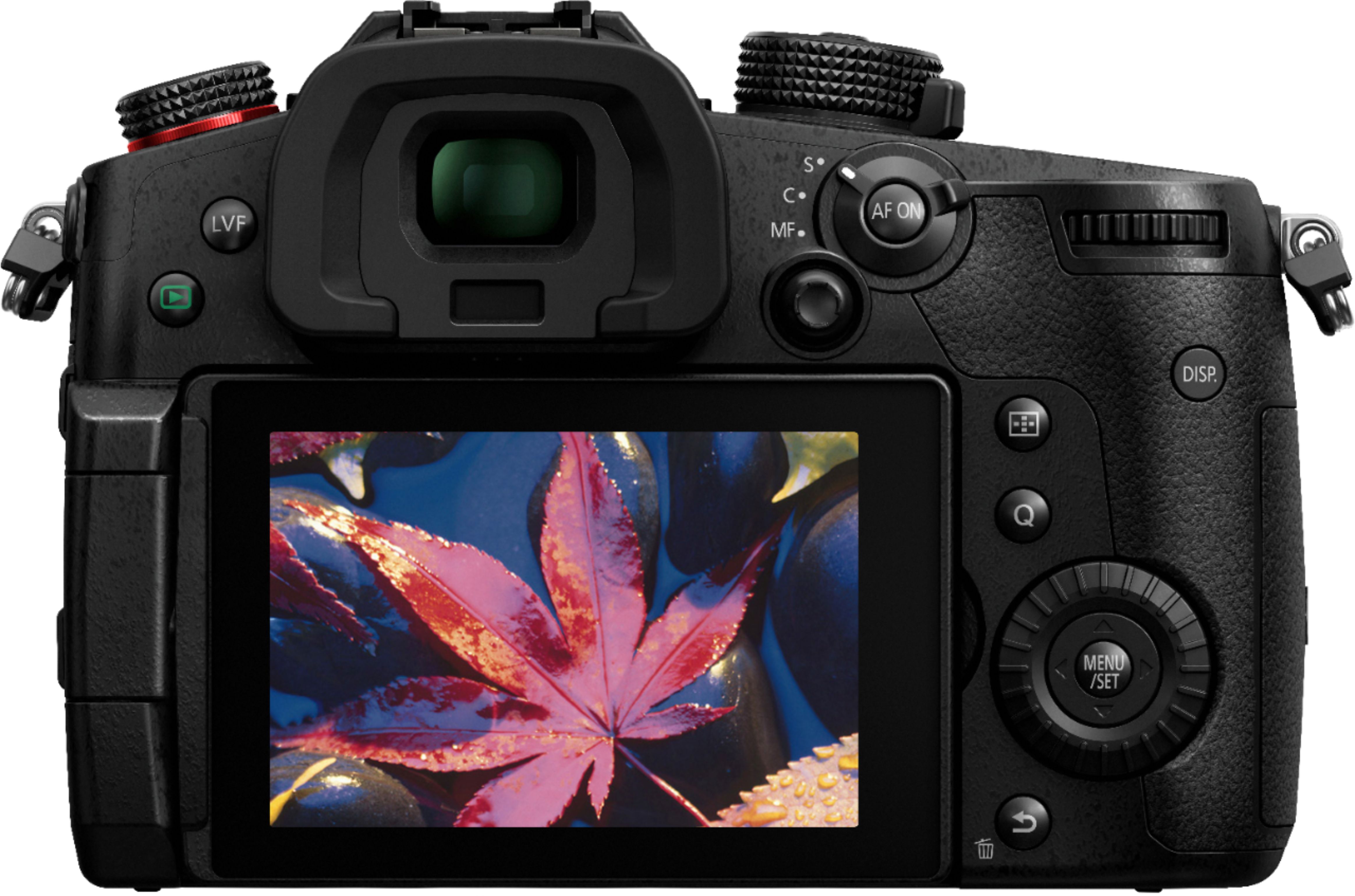Back View: Panasonic - LUMIX GH5M2 4K Video Mirrorless Camera with 12-60mm F2.8-4.0 Leica Lens - Black