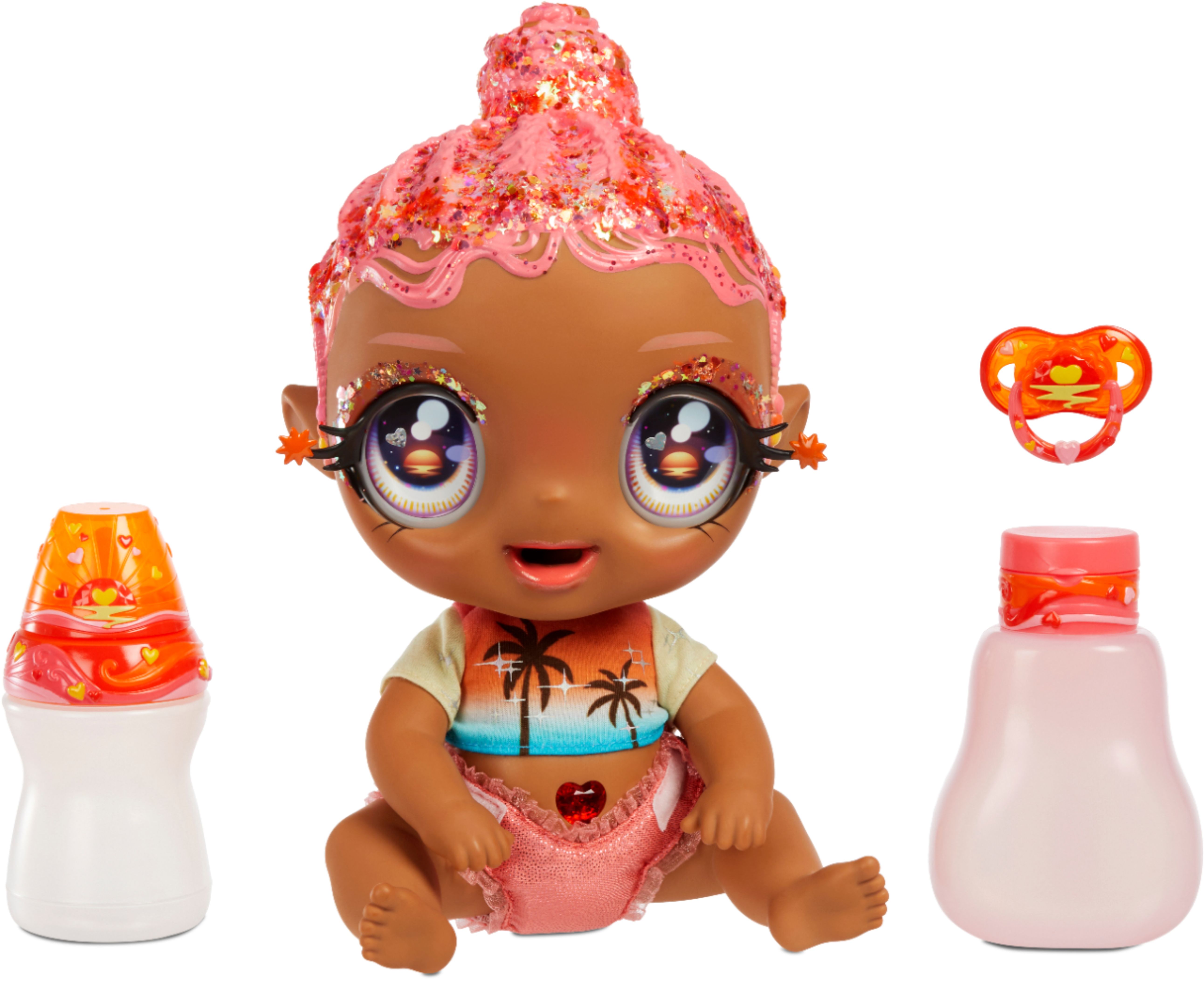 una vez puño Reportero MGA Entertainment Glitter Babyz Doll- Coral Pink (Palm Trees) 577294 - Best  Buy