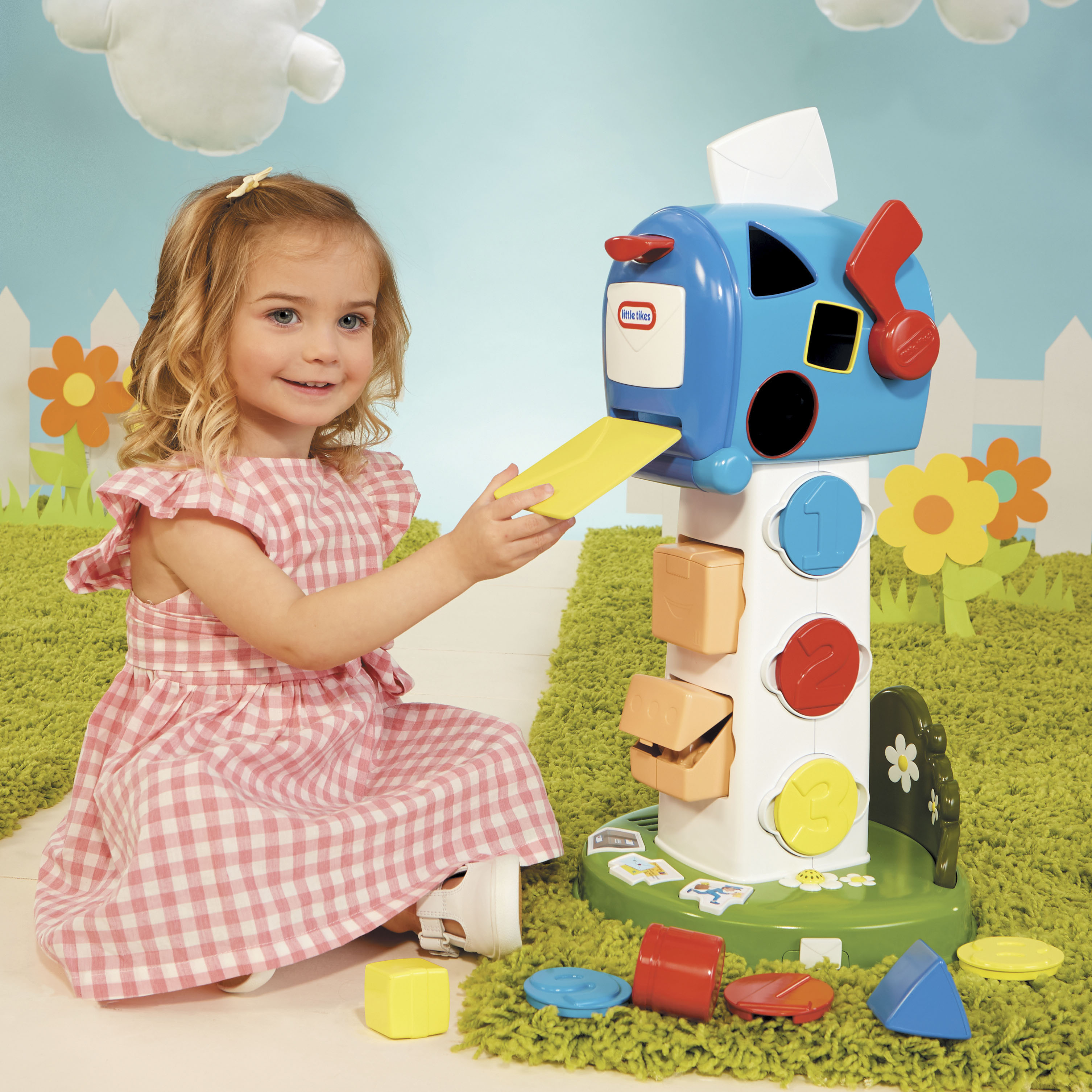 Left View: Little Tikes Learn & Play My First Mailbox, Pretend Mailbox Playset for Learning Shapes, Numbers, and Colors - for Ages 1 -3 Years