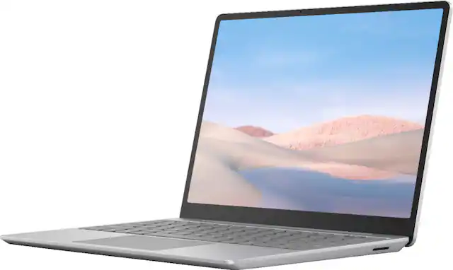 Front. Microsoft - Geek Squad Certified Refurbished Surface Laptop Go 12.4" Touch-Screen Laptop - Intel Core i5 - 4GB Memory - 64GB eMMC.