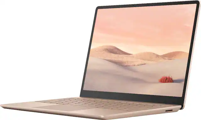 Front. Microsoft - Geek Squad Certified Refurbished Surface Laptop Go 12.4" Touch-Screen Laptop - Intel Core i5 - 8GB Memory - 128GB SSD - Sandstone.