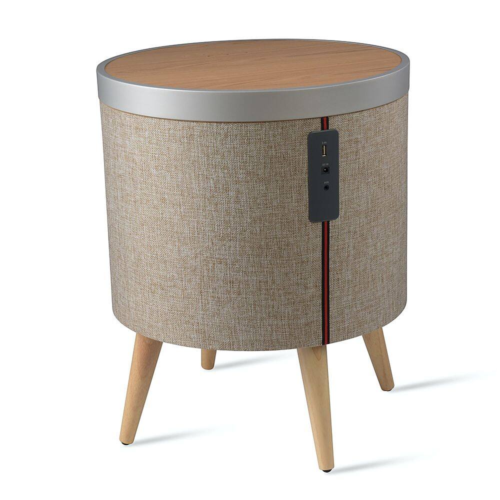 Angle View: Koble - Zain Smart Side Table with Speaker - Oak