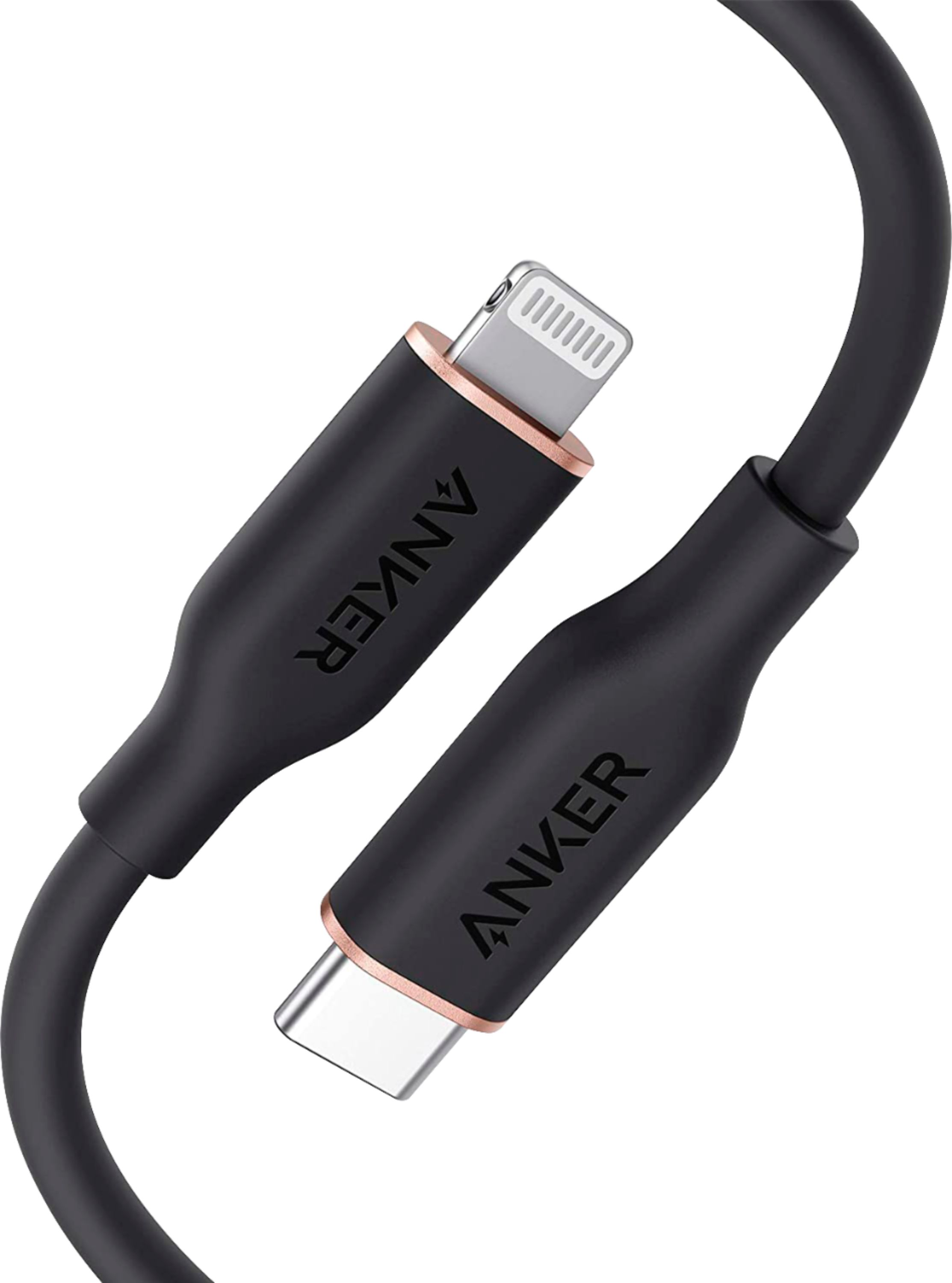 Anker - PowerLine III Flow USB-C to Lightning Cable 6-ft - Black