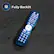 Fully Backlit Remote Control with Blue Buttons.