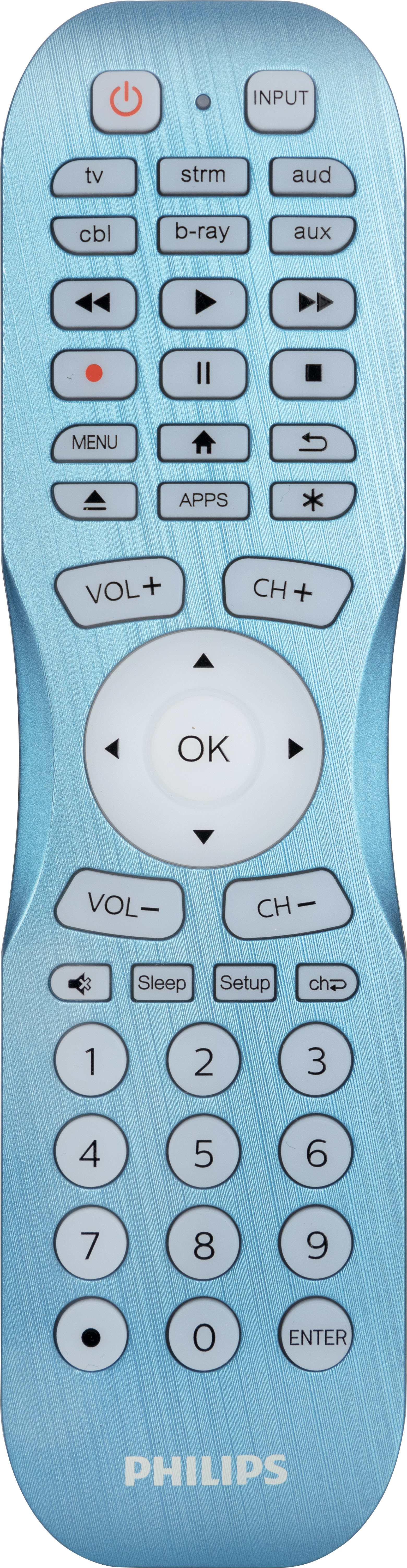 Angle View: Philips - 6 Device Backlit Universal Remote Control - Brushed Electric Blue