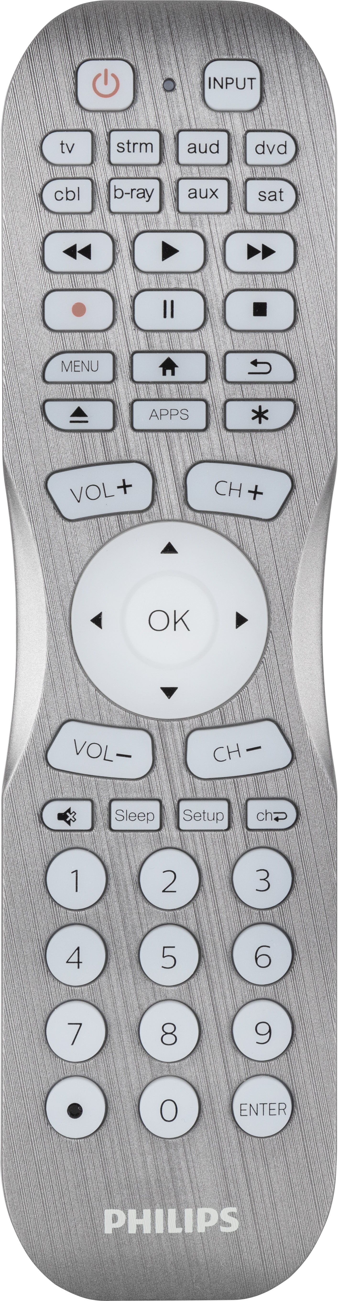 Philips - 8 Device Backlit Universal Remote Control - Brushed Graphite