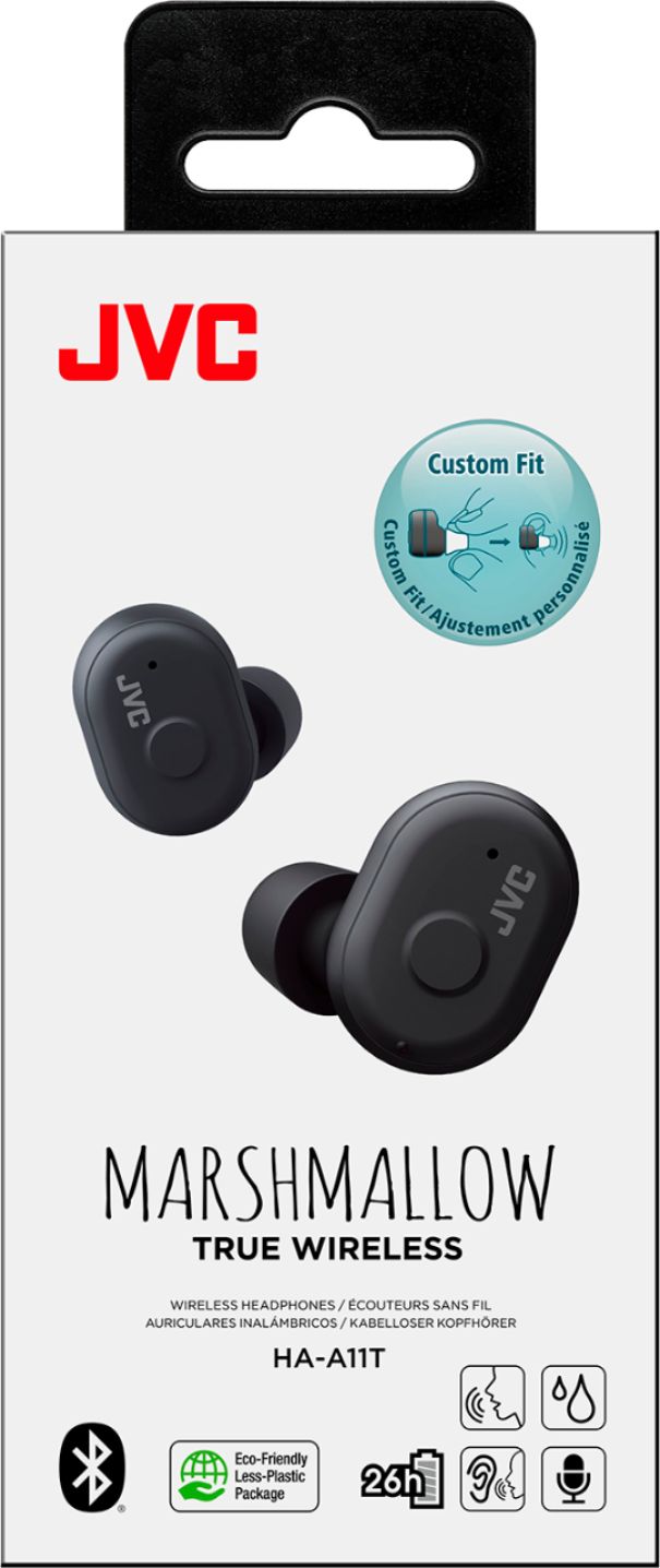 Left View: JVC - Marshmallow True Wireless In-Ear Headphones - Black